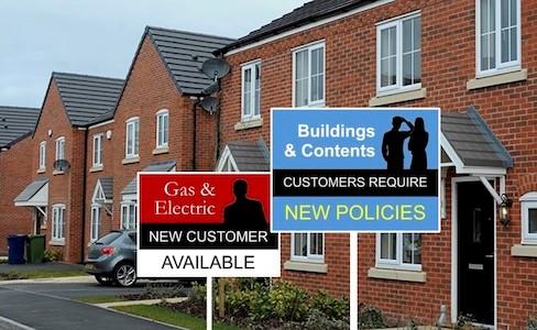Boards showing movers needing new policies and utilities